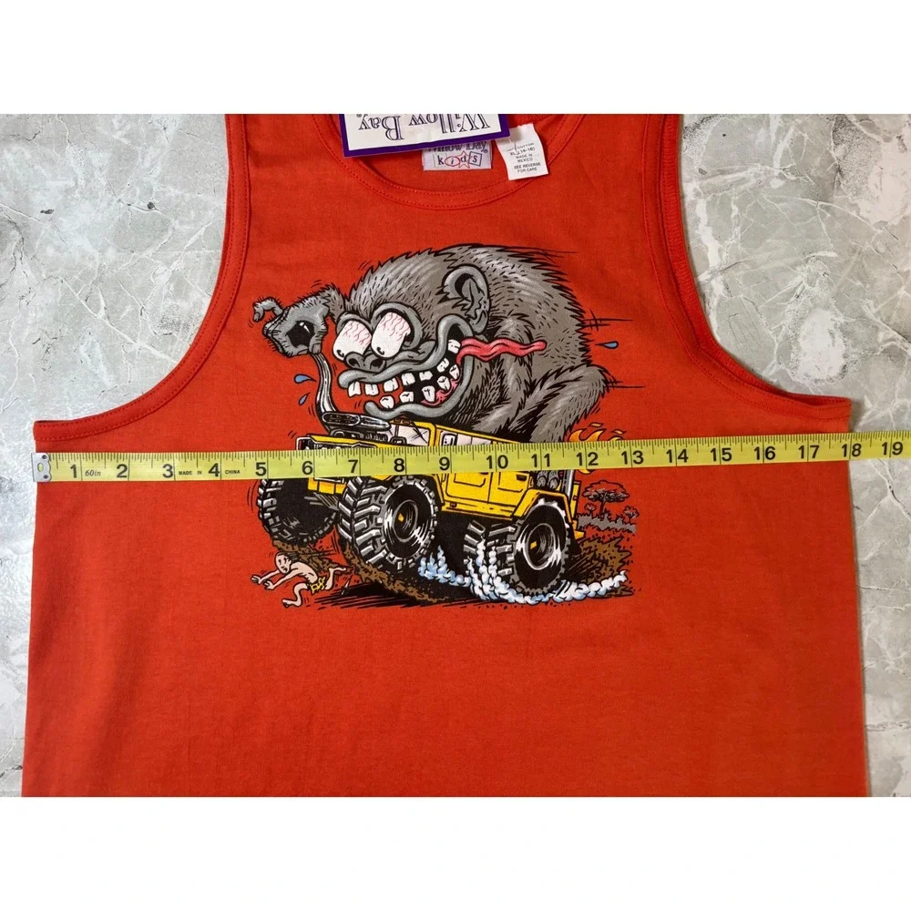 Vintage 90s Willow Bay Kids Tank Top HotRod Monster Truck Graphic Rat Fink Style